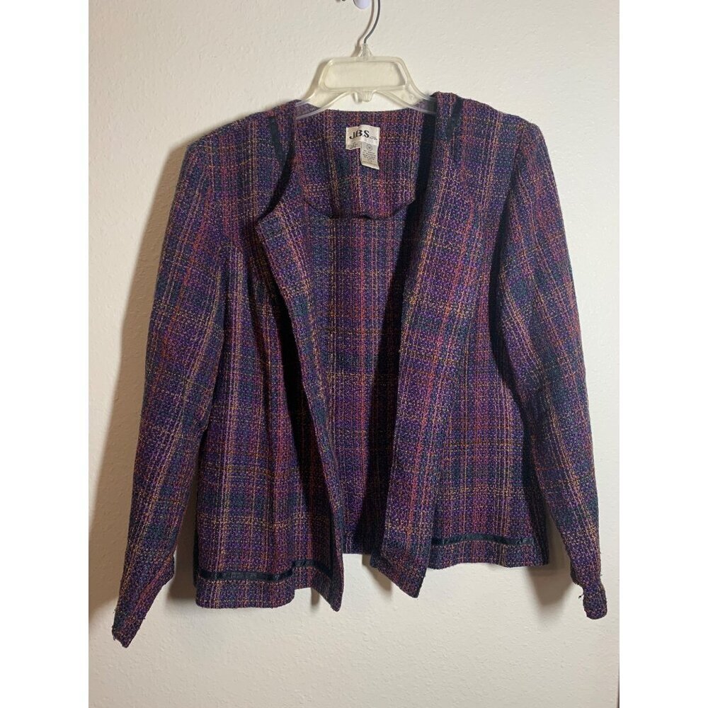 Vintage J.B.S. LTD. Blazer Jacket Business Casual Office Tweed Purple Size 18